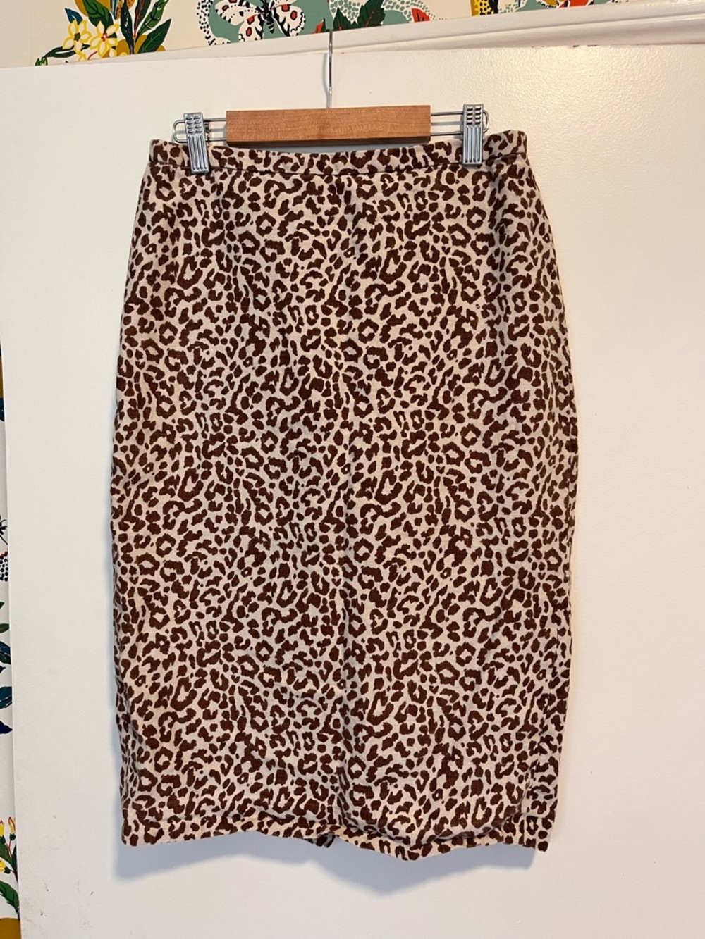 J. Crew Leopard-Print Pencil Skirt in Brown and Cream